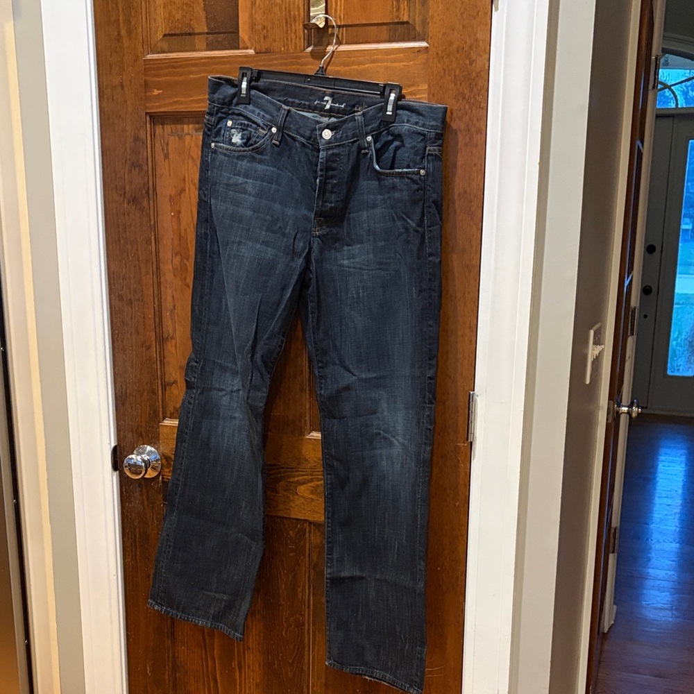 7 For All Mankind Men’s Relaxed Dark Blue Jeans